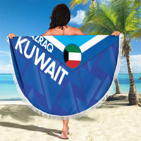 Custom Kuwait Football Beach Blanket Al-Azraq Sporty Style - Wonder Print Shop