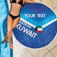 Custom Kuwait Football Beach Blanket Al-Azraq Sporty Style - Wonder Print Shop
