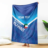 Custom Kuwait Football Blanket Al-Azraq Sporty Style