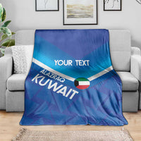 Custom Kuwait Football Blanket Al-Azraq Sporty Style
