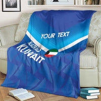 Custom Kuwait Football Blanket Al-Azraq Sporty Style