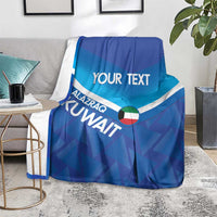 Custom Kuwait Football Blanket Al-Azraq Sporty Style