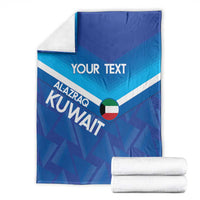 Custom Kuwait Football Blanket Al-Azraq Sporty Style