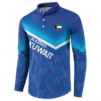 Custom Kuwait Football Button Sweatshirt Al-Azraq Sporty Style - Wonder Print Shop