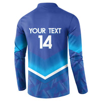 Custom Kuwait Football Button Sweatshirt Al-Azraq Sporty Style - Wonder Print Shop