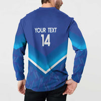 Custom Kuwait Football Button Sweatshirt Al-Azraq Sporty Style - Wonder Print Shop