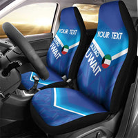 Custom Kuwait Football Car Seat Cover Al-Azraq Sporty Style - Wonder Print Shop