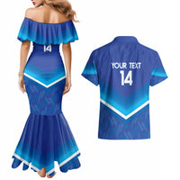Custom Kuwait Football Couples Matching Mermaid Dress and Hawaiian Shirt Al-Azraq Sporty Style - Wonder Print Shop