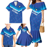 Custom Kuwait Football Family Matching Mermaid Dress and Hawaiian Shirt Al-Azraq Sporty Style - Wonder Print Shop