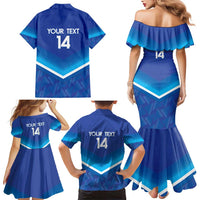 Custom Kuwait Football Family Matching Mermaid Dress and Hawaiian Shirt Al-Azraq Sporty Style - Wonder Print Shop