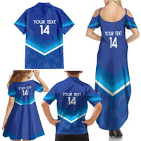 Custom Kuwait Football Family Matching Summer Maxi Dress and Hawaiian Shirt Al-Azraq Sporty Style - Wonder Print Shop