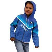 Custom Kuwait Football Kid Hoodie Al-Azraq Sporty Style - Wonder Print Shop
