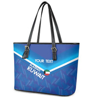 Custom Kuwait Football Leather Tote Bag Al-Azraq Sporty Style - Wonder Print Shop
