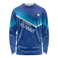 Custom Kuwait Football Long Sleeve Shirt Al-Azraq Sporty Style - Wonder Print Shop