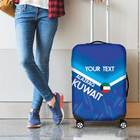 Custom Kuwait Football Luggage Cover Al-Azraq Sporty Style - Wonder Print Shop