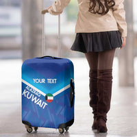 Custom Kuwait Football Luggage Cover Al-Azraq Sporty Style - Wonder Print Shop