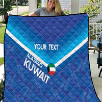 Custom Kuwait Football Quilt Al-Azraq Sporty Style - Wonder Print Shop