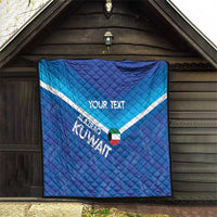 Custom Kuwait Football Quilt Al-Azraq Sporty Style - Wonder Print Shop