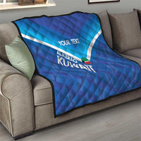 Custom Kuwait Football Quilt Al-Azraq Sporty Style - Wonder Print Shop