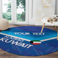 Custom Kuwait Football Round Carpet Al-Azraq Sporty Style