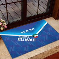 Custom Kuwait Football Rubber Doormat Al-Azraq Sporty Style - Wonder Print Shop