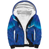 Custom Kuwait Football Sherpa Hoodie Al-Azraq Sporty Style - Wonder Print Shop