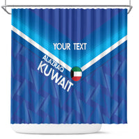 Custom Kuwait Football Shower Curtain Al-Azraq Sporty Style