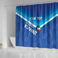 Custom Kuwait Football Shower Curtain Al-Azraq Sporty Style