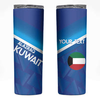 Custom Kuwait Football Skinny Tumbler Al-Azraq Sporty Style - Wonder Print Shop