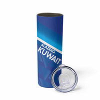 Custom Kuwait Football Skinny Tumbler Al-Azraq Sporty Style - Wonder Print Shop