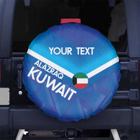 Custom Kuwait Football Spare Tire Cover Al-Azraq Sporty Style - Wonder Print Shop