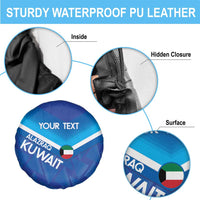 Custom Kuwait Football Spare Tire Cover Al-Azraq Sporty Style - Wonder Print Shop