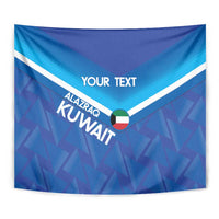 Custom Kuwait Football Tapestry Al-Azraq Sporty Style - Wonder Print Shop
