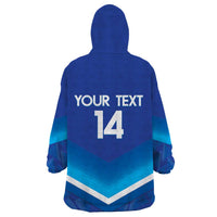 Custom Kuwait Football Wearable Blanket Hoodie Al-Azraq Sporty Style - Wonder Print Shop