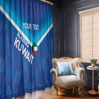 Custom Kuwait Football Window Curtain Al-Azraq Sporty Style - Wonder Print Shop