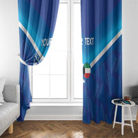 Custom Kuwait Football Window Curtain Al-Azraq Sporty Style - Wonder Print Shop