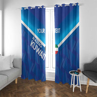 Custom Kuwait Football Window Curtain Al-Azraq Sporty Style - Wonder Print Shop