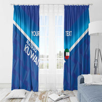 Custom Kuwait Football Window Curtain Al-Azraq Sporty Style - Wonder Print Shop