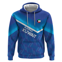 Custom Kuwait Football Zip Hoodie Al-Azraq Sporty Style - Wonder Print Shop