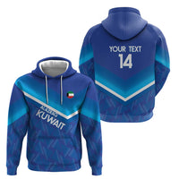 Custom Kuwait Football Zip Hoodie Al-Azraq Sporty Style - Wonder Print Shop