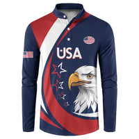 Custom USA Rugby Button Sweatshirt Go Eagles Sporty Style - Wonder Print Shop