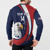 Custom USA Rugby Button Sweatshirt Go Eagles Sporty Style - Wonder Print Shop