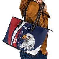 Custom USA Rugby Leather Tote Bag Go Eagles Sporty Style - Wonder Print Shop