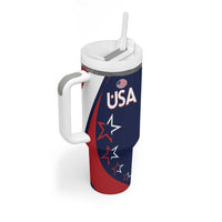 Custom USA Rugby Tumbler With Handle Go Eagles Sporty Style - Wonder Print Shop
