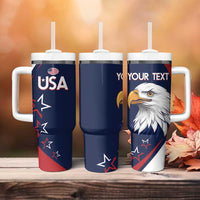 Custom USA Rugby Tumbler With Handle Go Eagles Sporty Style - Wonder Print Shop
