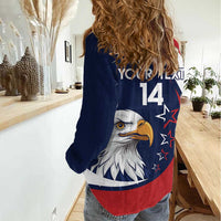 Custom USA Rugby Women Casual Shirt Go Eagles Sporty Style - Wonder Print Shop