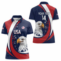 Custom USA Rugby Women Polo Shirt Go Eagles Sporty Style - Wonder Print Shop