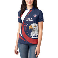 Custom USA Rugby Women Polo Shirt Go Eagles Sporty Style - Wonder Print Shop