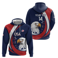 Custom USA Rugby Zip Hoodie Go Eagles Sporty Style - Wonder Print Shop