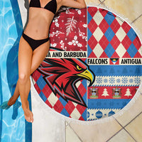 Antigua & Barbuda Cricket Christmas Beach Blanket Merry Xmas Falcons - Wonder Print Shop